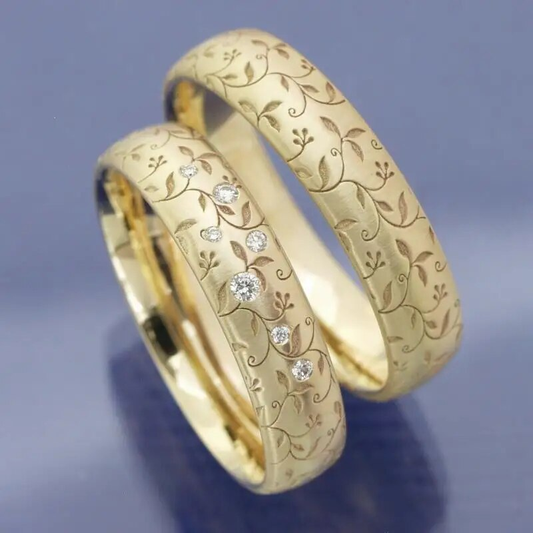 Gold Ring Zirconia Set