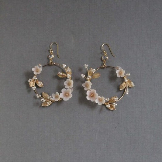 Flower Hoop Earrings