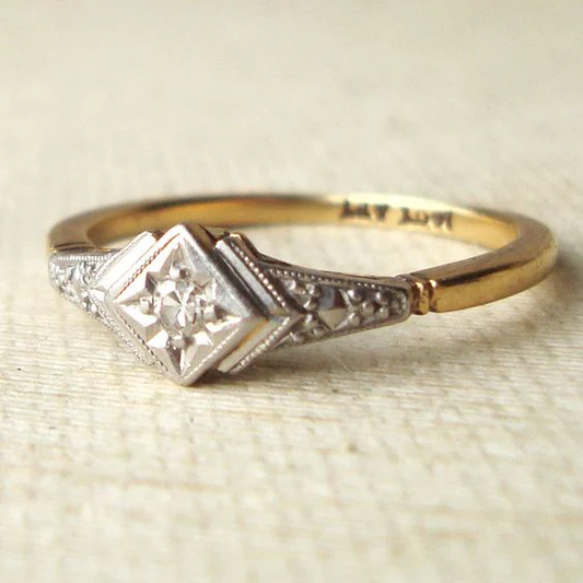 Glass Star Gold Ring
