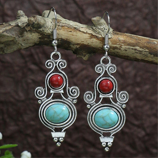 Silver Opal Maiden Pendant Earrings