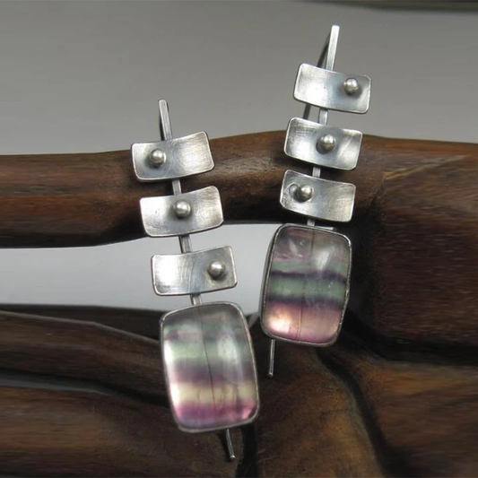 Earrings Faded Color in Silver