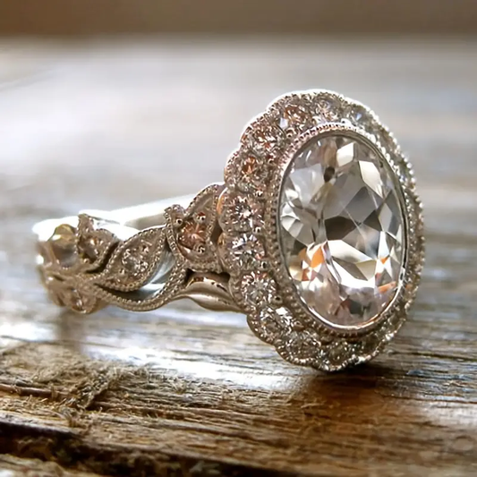 Inlaid Glass Bright Ring