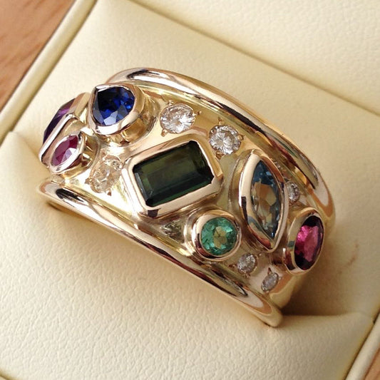 Kaleidoscope Gem Dome Ring