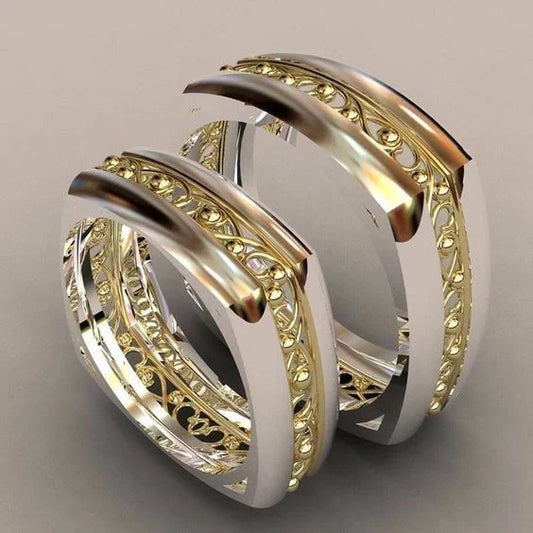 Zirconia Gold & Silver Ring Set