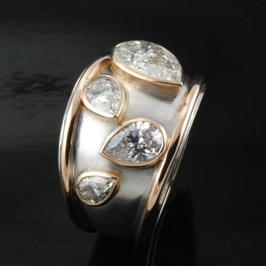 Inlaid Crystaline Ring