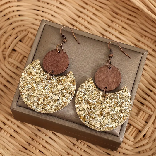 Rounded Brown Earrings