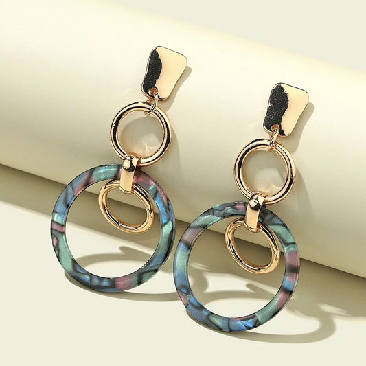 Chromatic Hollow Golden Earrings