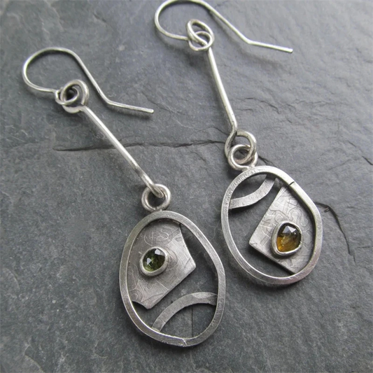 Earrings With Colorful Crystals