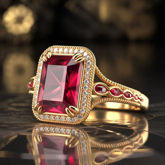 Vintage Ruby Rectangle Ring