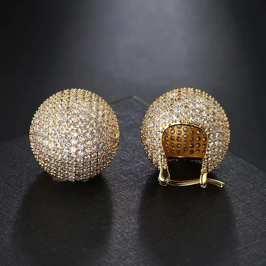 Bright Basket Gold Earrings
