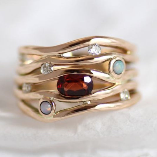 Zirconia Thin Golden Ring