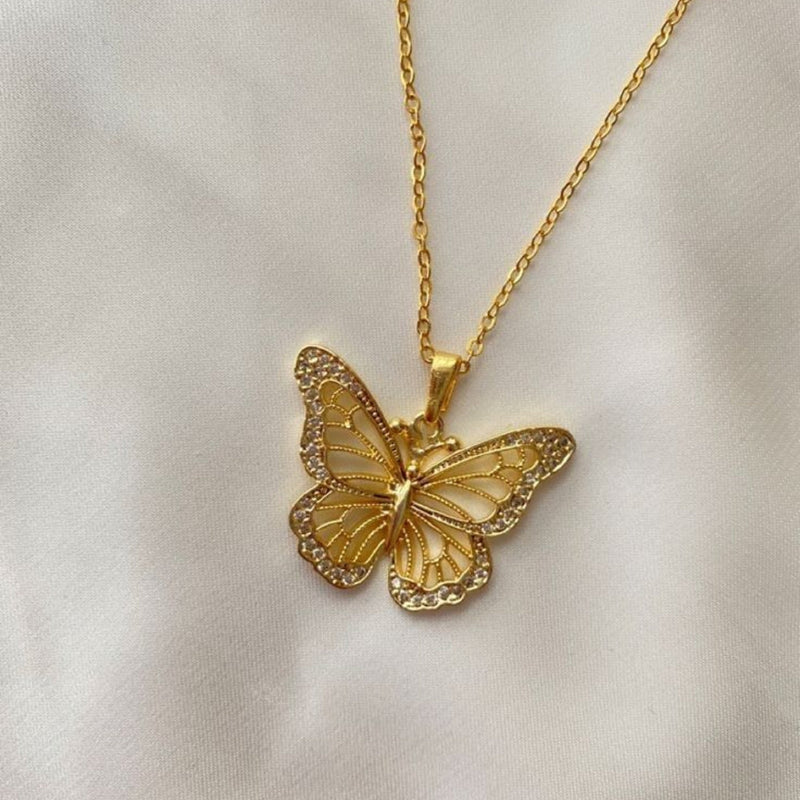 Golden Butterfly Charm Necklace