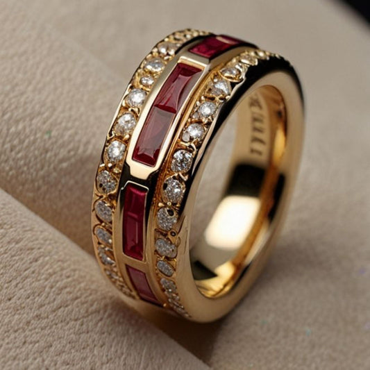 Ruby & Crystal Band Ring