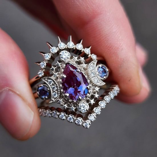 Celestial Amethyst Crown Ring