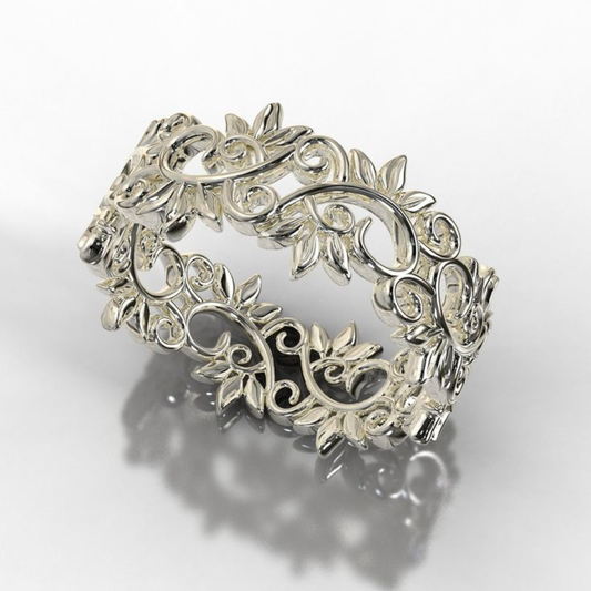 Silver Vine Filigree Band Ring