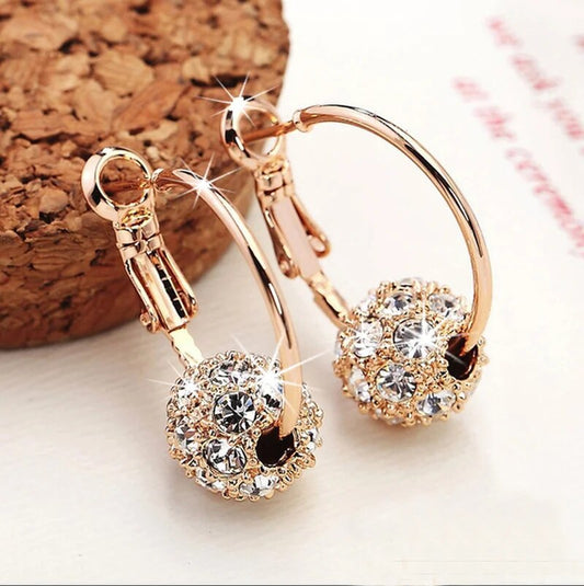 Golden Bright Sphere Earrings