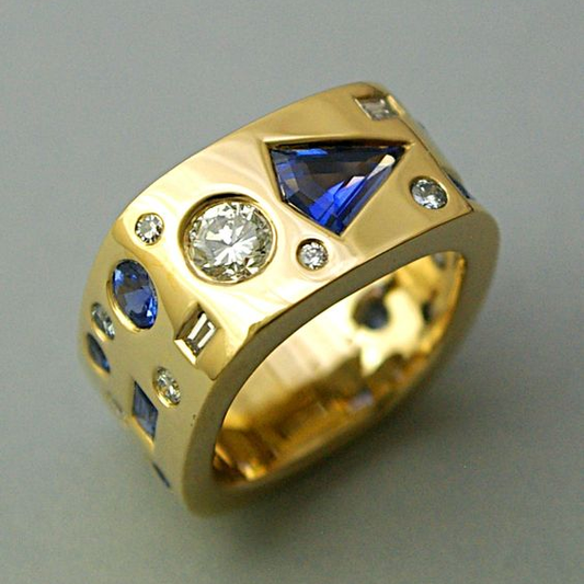 Gold Inlaid Glass Ring