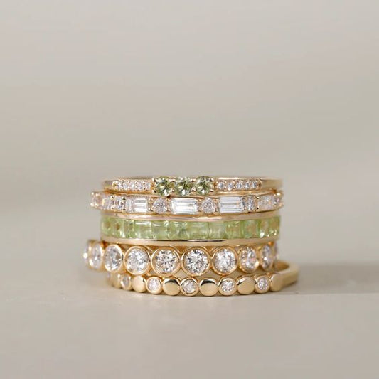 Golden Zirconia Ring Set
