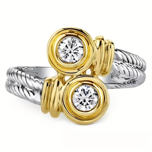 Gold & Silver Zirconia Ring