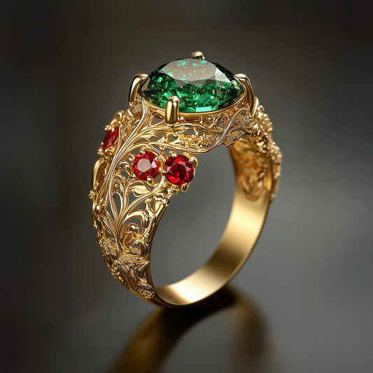 Regal Emerald Garden Ring