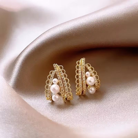 French Sparkle Stud Earrings