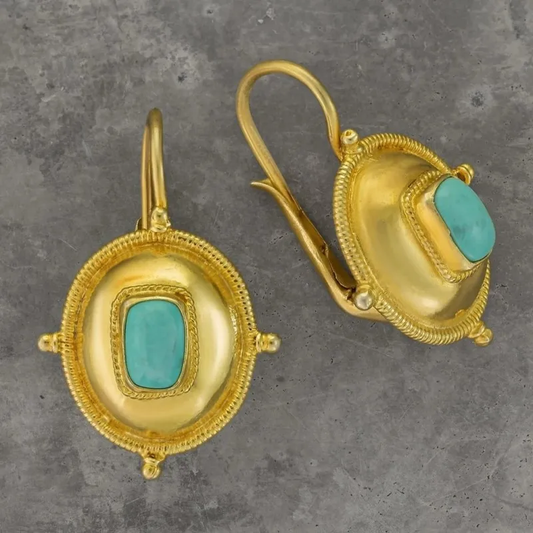 Golden Turquoise Earrings