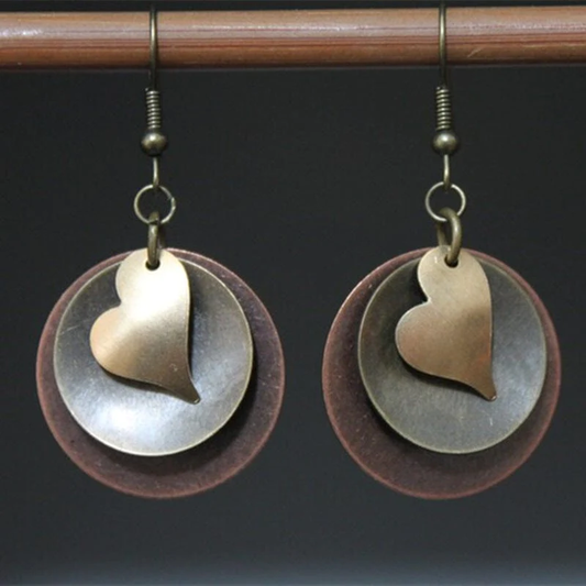 Golden Heart Rounded Earrings