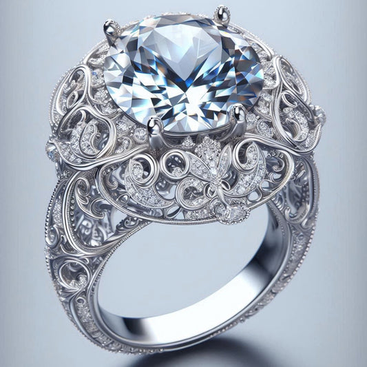 Vintage Filigree Crystal Ring