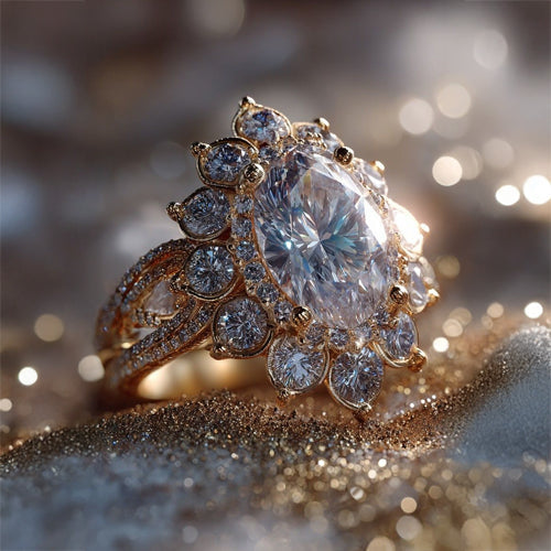 Celestial Diamond Halo Ring