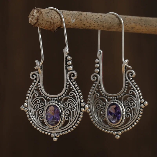 Crystal Silver Earrings