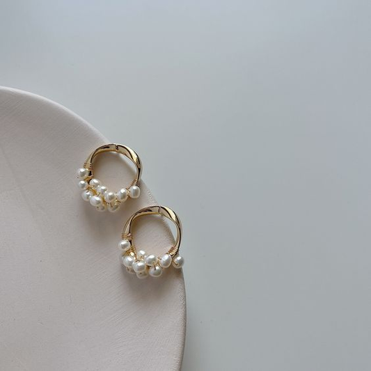 Inlaid Pearl Earrings