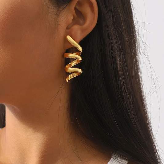 Spiral Gold Earrings