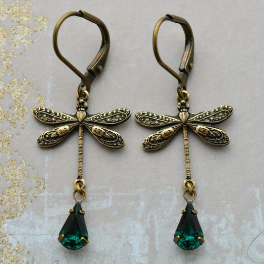 Golden Dragonfly Earrings