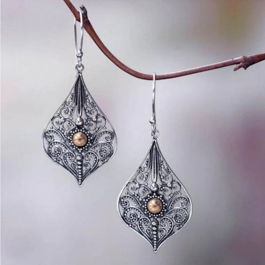 Gold Pearl Silver Earrings