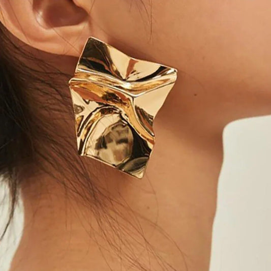Golden Irregular Earrings