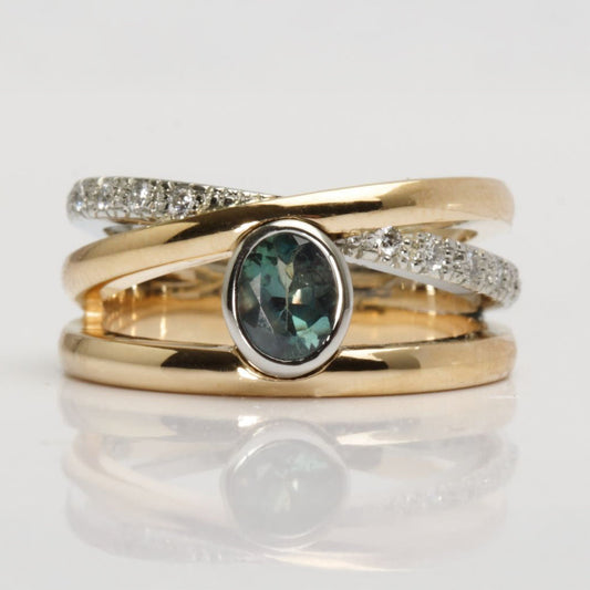 Intertwined Teal Promise Ring
