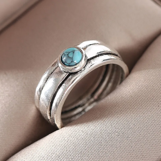 Turquoise Inlaid Stone Ring