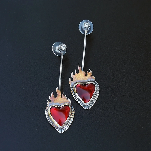 Fire Heart Earrings