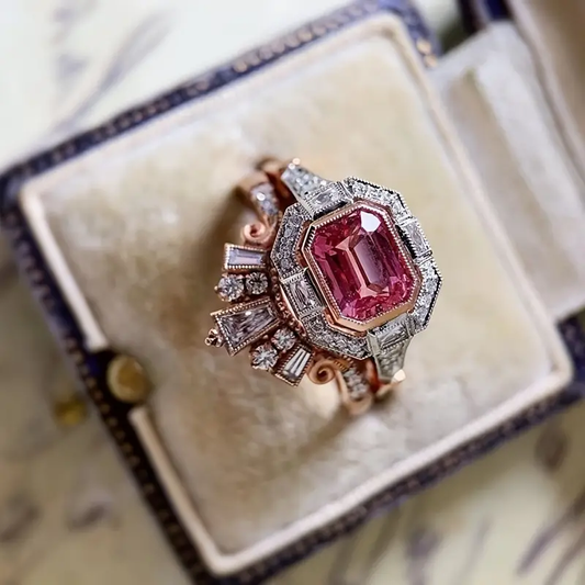 Garnet Crystal Zirconia Ring
