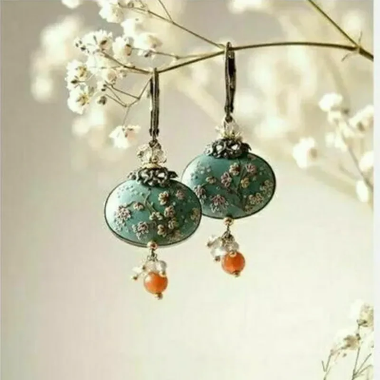Green Blossom Earrings