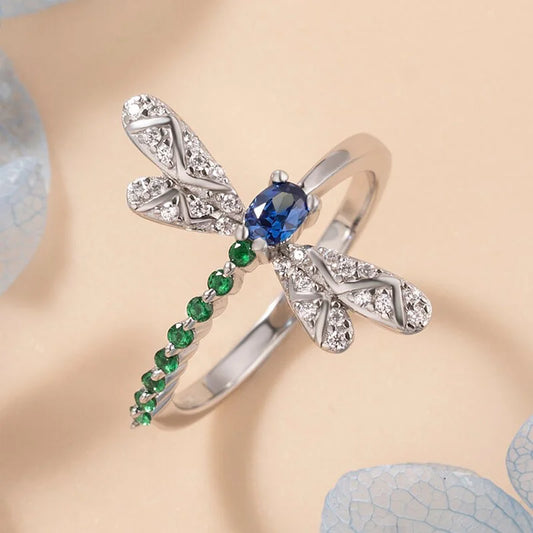 Dragonfly Zircon Colorful Ring