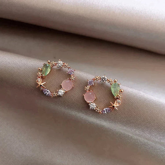 Crystal Earrings in Rose Gold