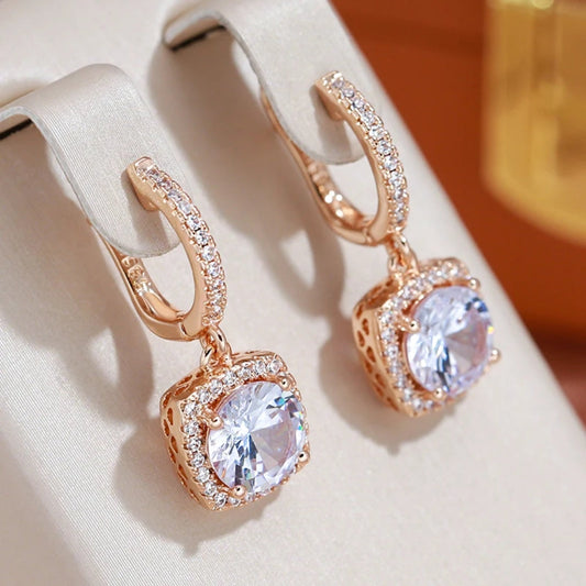 Glass Golden Earrings