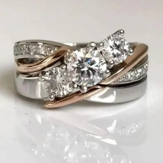Gold & Silver Zirconia Ring