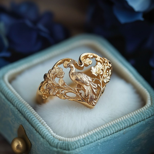 Lovebird Heart Ring