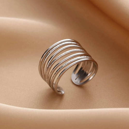 Thin Layered Silver Ring