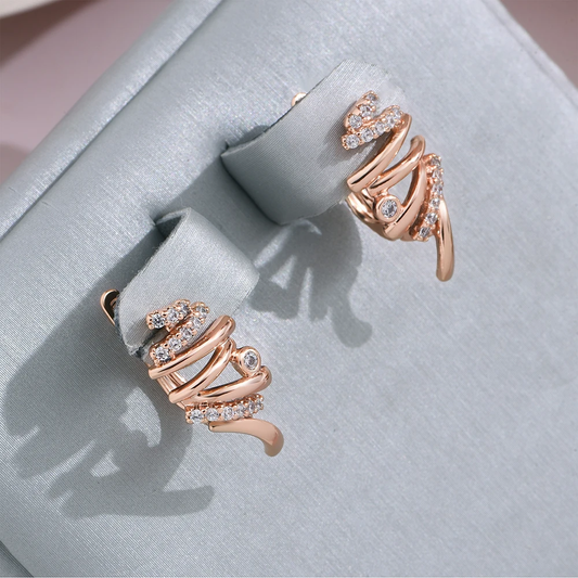 Bright Spiral Gold Earrings