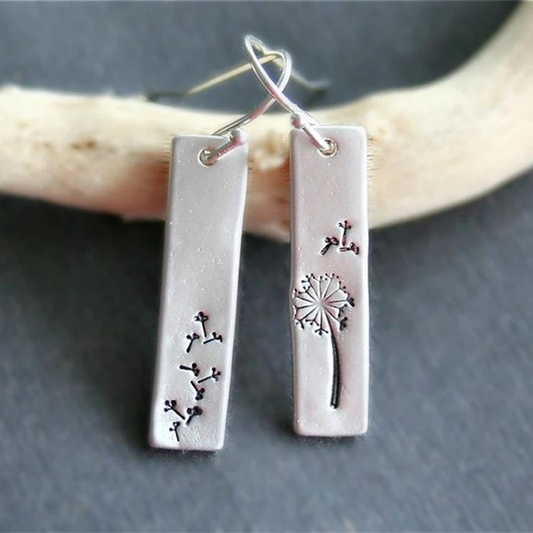 Dandelion Rectangular Earrings