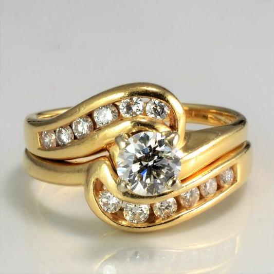 Spiral Zirconia Golden Ring