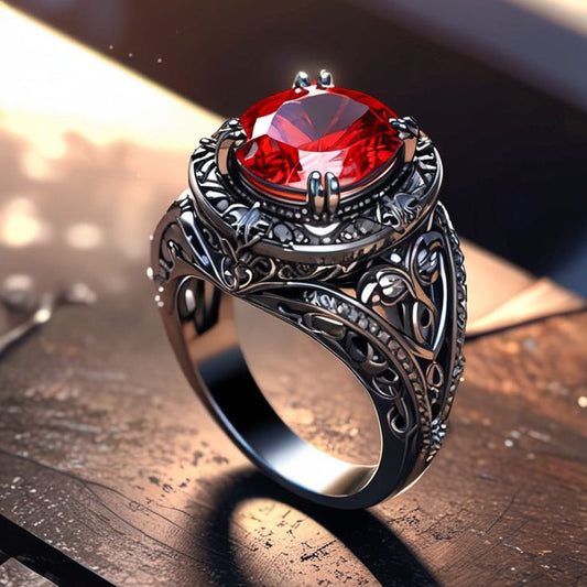 Exotic Ruby Silver Ring